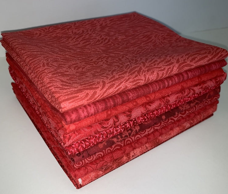 Basic Colors - Red Fat Quarter Bundle - 10 Fabrics, 10 Total Fat Quarters