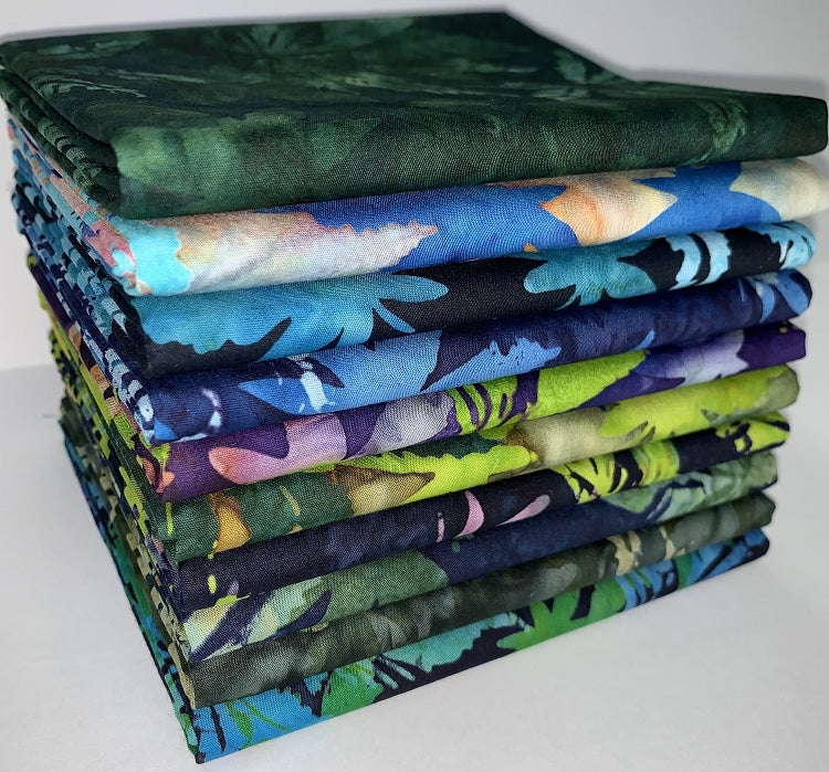 Robert Kaufman Cannabis Sativa Batik Half-yard Bundle - 10 Fabrics, 5 Total Yards