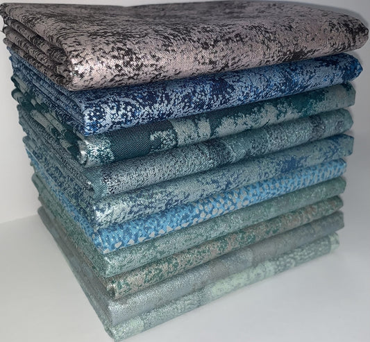 Robert Kaufman "Pearl Light" Cool Half-yard Bundle - 10 Fabrics, 5 Total Yards 