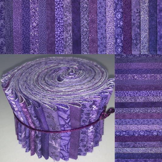 Imperial Purples 2.5" Roll - 20 Fabrics, 20 Total Strips 