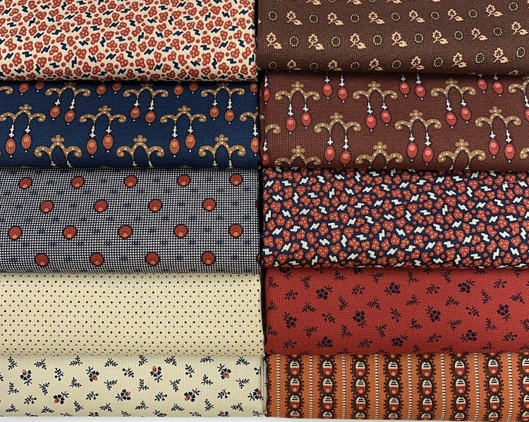 Marcus Fabrics Indigo & Madder Half-yard Bundle - 10 Fabrics, 5 Total Yards