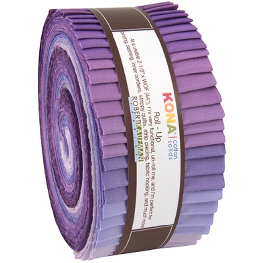 Robert Kaufman Kona Cotton Lavender Fields Roll-up - 40 Strip Roll