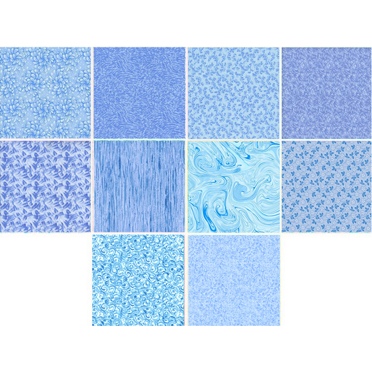 Charm Pack 5x5 Squares - Basic Colors Light Blue - 40 5" Squares