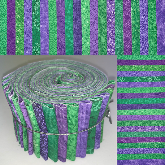 Leafy Lilac 2.5" Roll - 20 Fabrics, 20 Strips