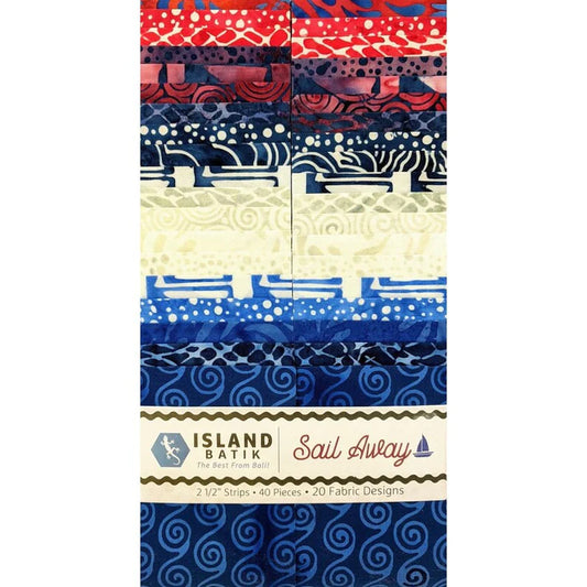 Island Batik - Sail Away - 20 Fabrics, 40 Total Strips