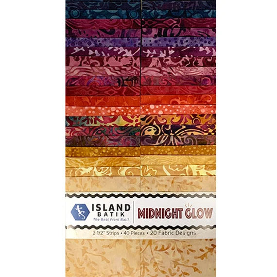 Island Batik - Midnight Glow - 20 Fabrics, 40 Total Strips