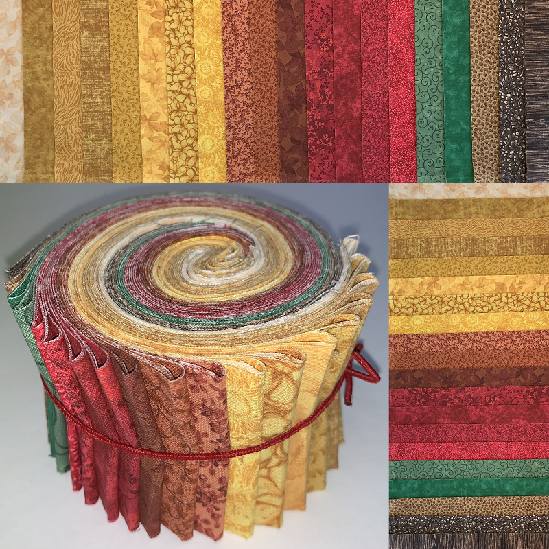 New Autumn Hues 2.5" Roll - 20 Fabrics, 20 Strips