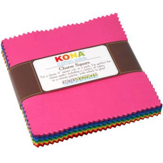 Charm Pack 5x5 Squares - Robert Kaufman Kona Solid New Classic Colorway - 40 5" Squares