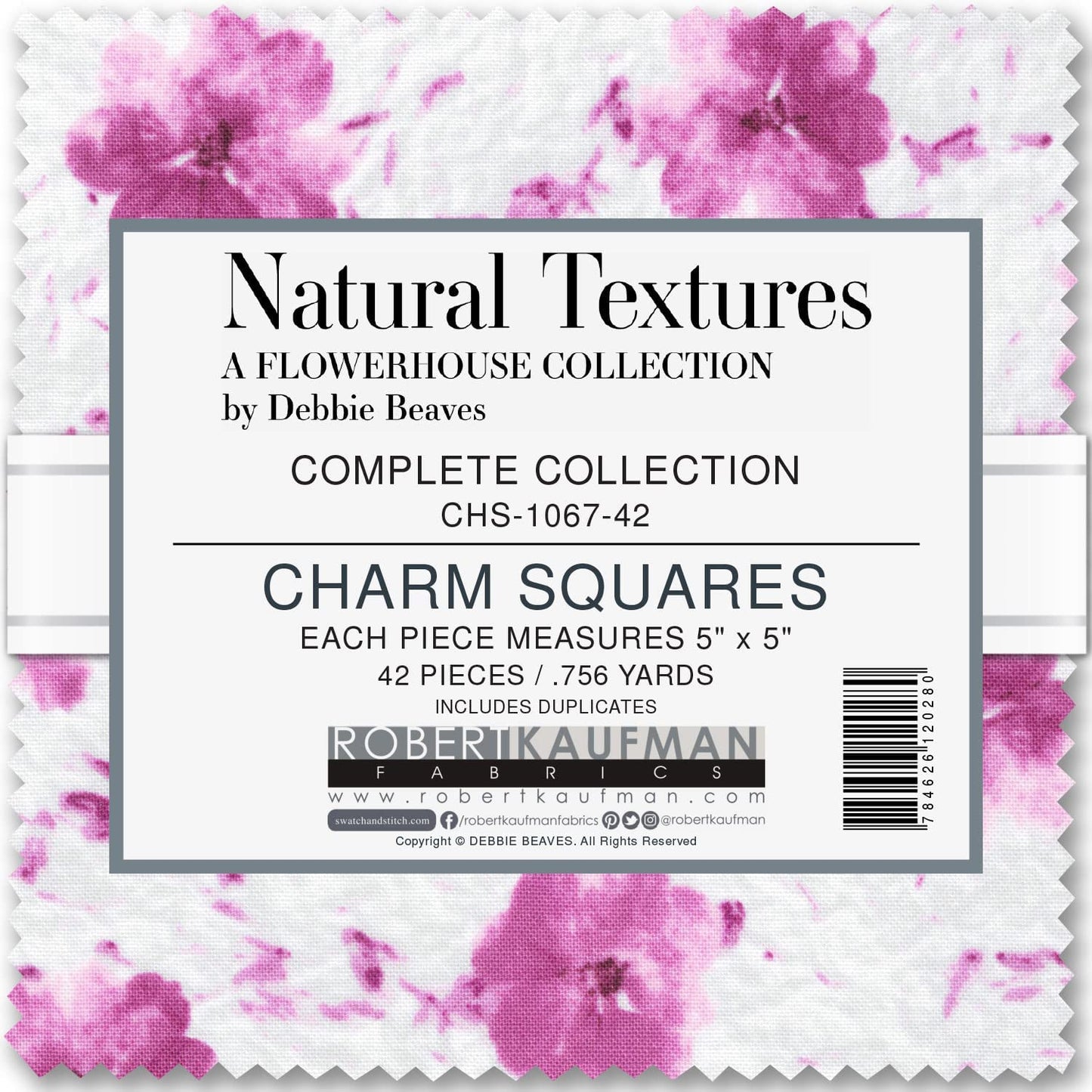 Charm Pack 5x5 Squares - Robert Kaufman "Natural Textures" - 40 5" Squares