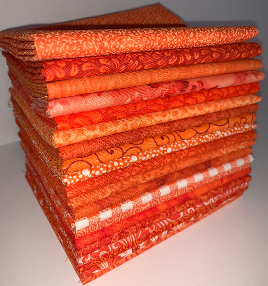 Orange Crush Fat Quarter Bundle - 20 Fabrics, 20 Total Fat Quarters 