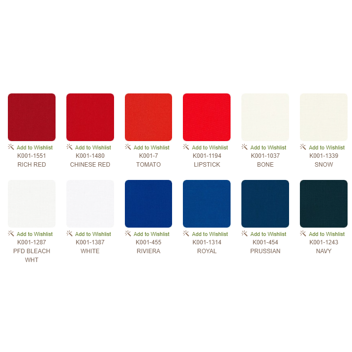 Charm Pack 5x5 Squares - Robert Kaufman Kona Solid Patriotic Colorway - 40 5" Squares