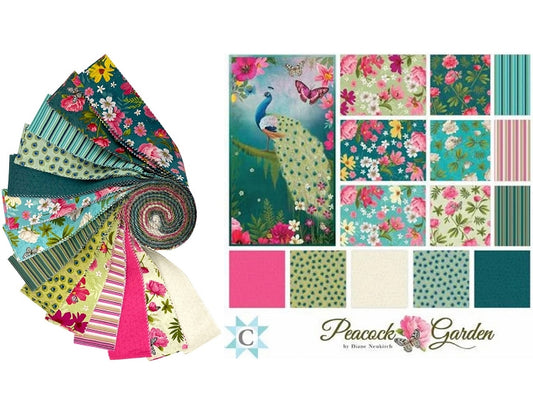 Clothworks - Peacock Garden - 40 Strips 