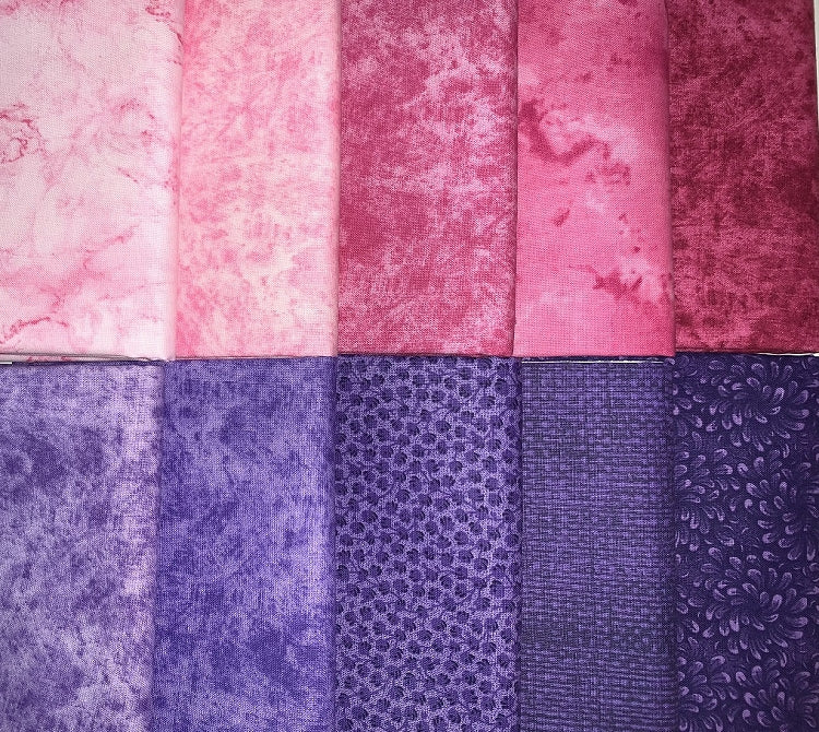 Plumberry Half-yard Bundle - 10 Fabrics, 5 Total Yards 