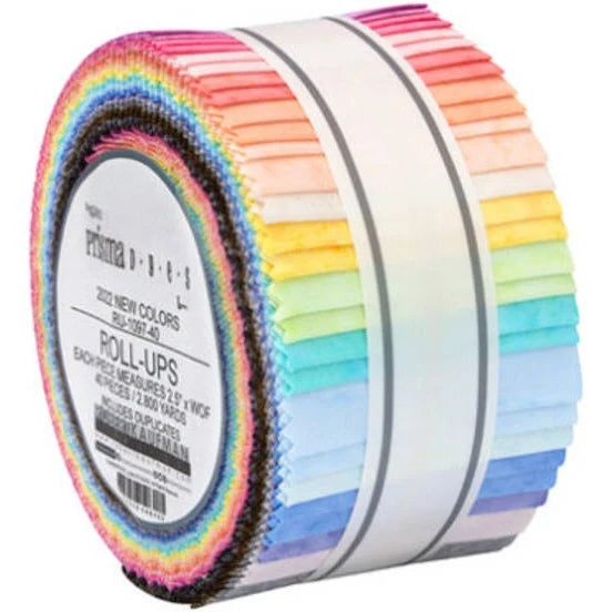 Robert Kaufman Artisan Batiks: Prisma Dyes New Colors 2022 Roll-up - 40 Total Strips
