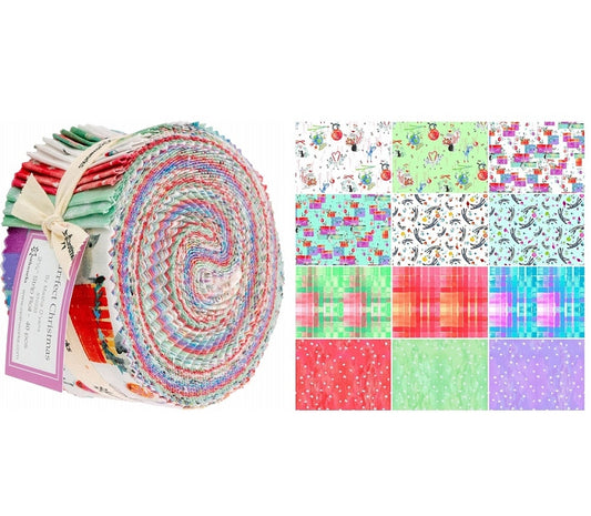 Clothworks - Purrfect Christmas - 40 2.5" Strips