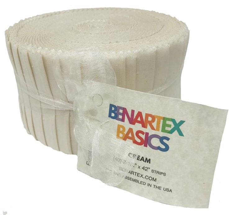 Benartex Solid Cream - 40 2.5" Strip Pinwheel