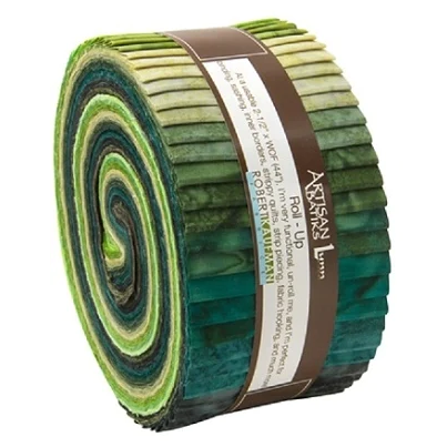 Robert Kaufman Artisan Batiks: Prisma Dyes, Rainforest Roll-up - 40 Total Strips