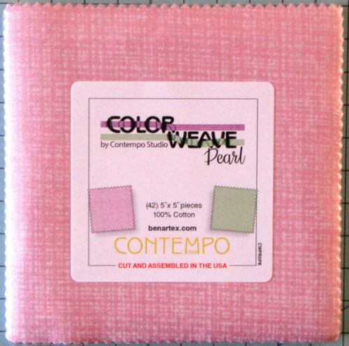 Charm Pack 5x5 Squares - Benartex Color Weave Pearl - 40 5" Squares