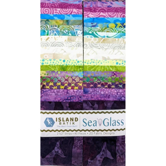 Island Batik - Sea Glass - 20 Fabrics, 40 Total Strips