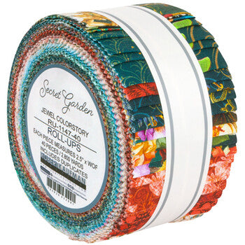 Robert Kaufman Secret Garden By Duirwaigh Studios - Jewel Colorstory - 40 Strip Roll-up