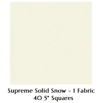 Charm Pack 5x5 Squares - Supreme Cotton Solid Snow (Single Fabric) - 40 5" Squares