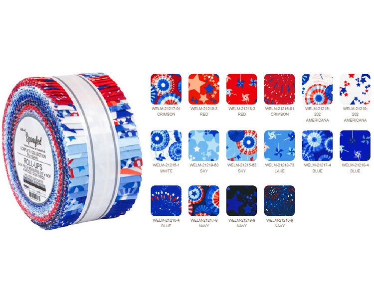 Robert Kaufman Spangled Roll-up - 40 Strip Roll – JellyRollFabric.net
