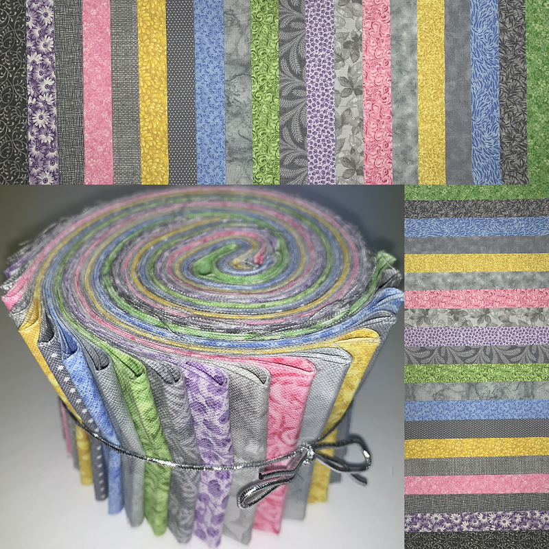 Spring Showers 2.5" Roll - 20 Fabrics, 20 Total Strips 
