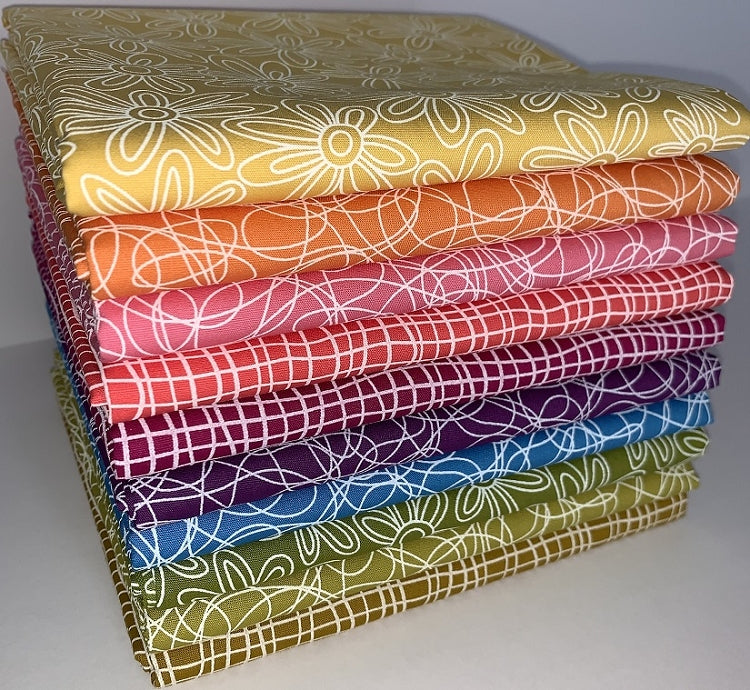 Andover Sugar Pop Half-yard Bundle - 10 Fabrics, 5 Total Yards 