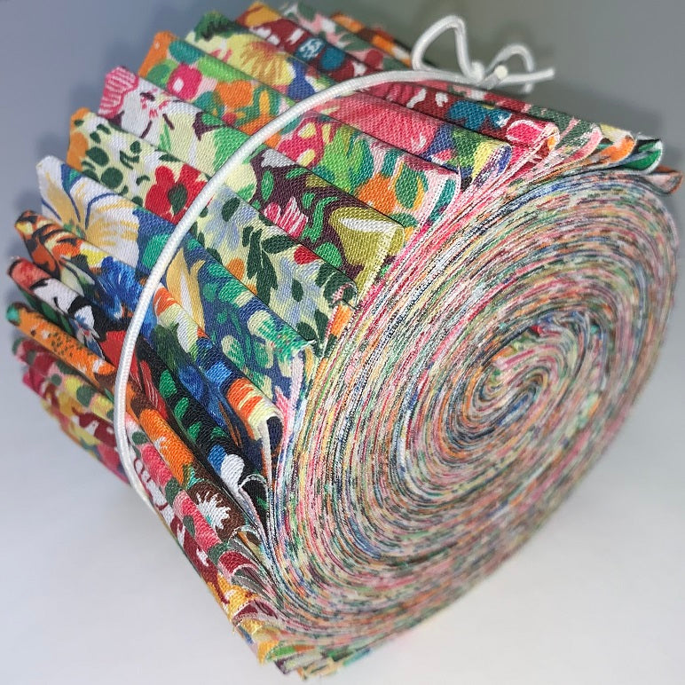 Craft Tropical Garden 2.5" Roll - 20 Fabrics, 20 Total Strips