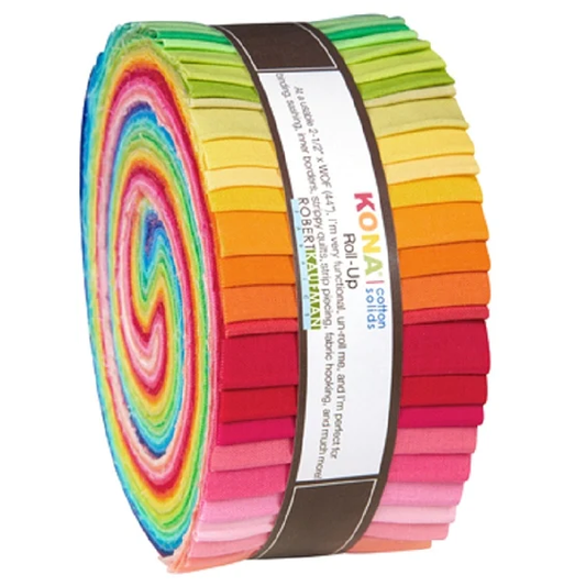 Robert Kaufman Kona Cotton New Bright Palette Roll-up - 41 Strip Roll