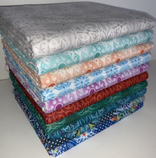 In The Beginning "Treasures of Nature" Half-yard Bundle - 10 Fabrics, 5 Total Yards