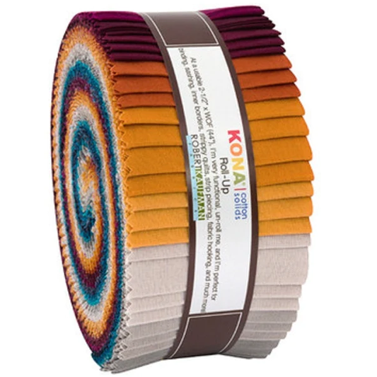 Robert Kaufman Kona Cotton Tuscan Skies Palette Roll-up - 40 Strip Roll