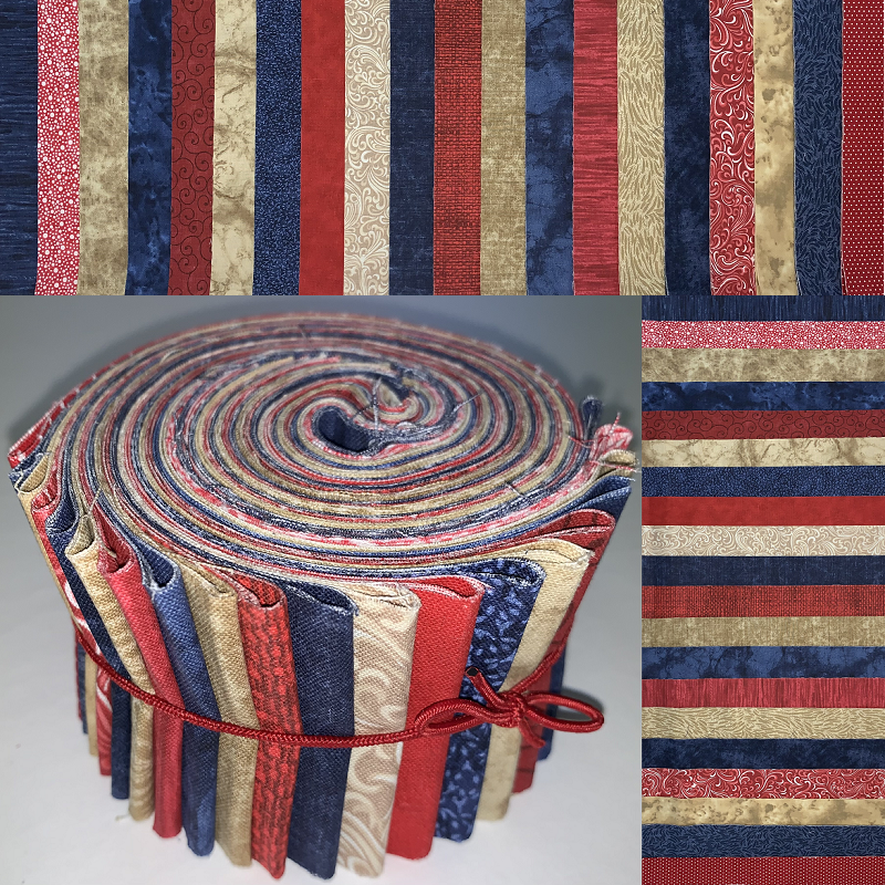 Vintage Americana Colorway (No Florals) 2.5" Roll - 20 Total Strips
