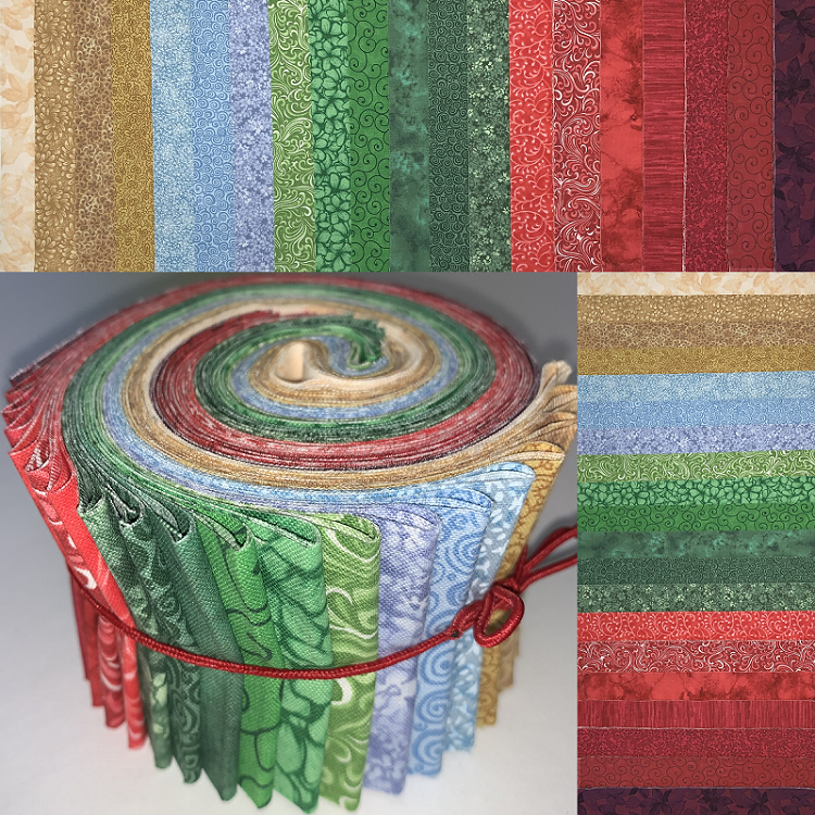 Vintage Holiday Palette 2.5" Roll - 20 Fabrics, 20 Total Strips