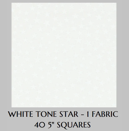 Charm Pack 5x5 Squares - White Star - 40 5" Squares