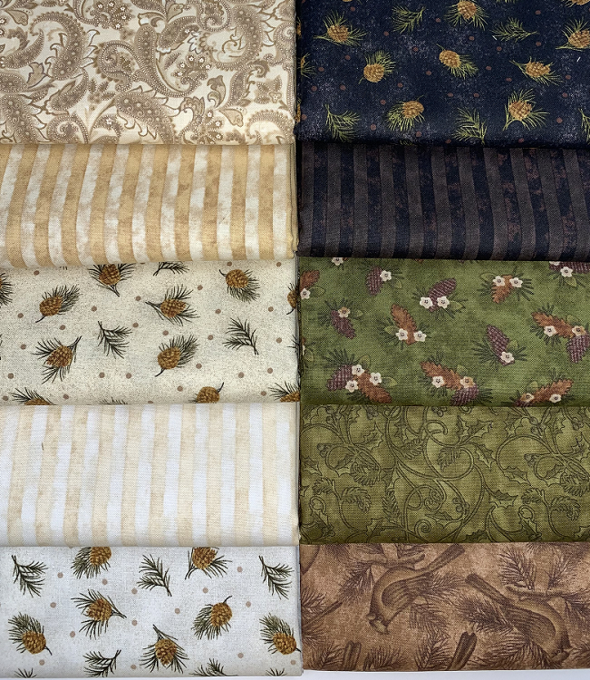 Benartex Winterberry Fat Quarter Bundle - 10 Fabrics, 10 Total Fat Quarters 