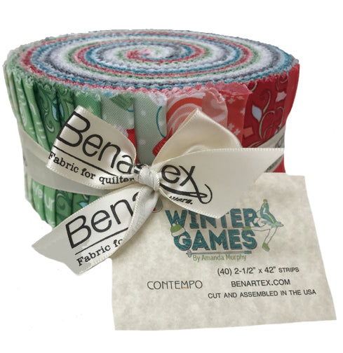 Benartex Winter Games - 40 2.5" Strip Pinwheel 